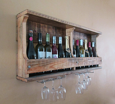 Reclaimed wood wine rack