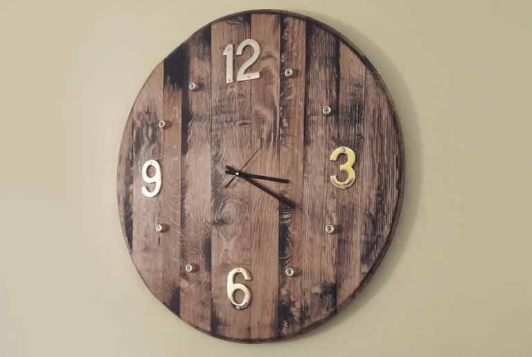 DIY Wooden Wall Clock Wine Barrel Projects Woodwork Junkie