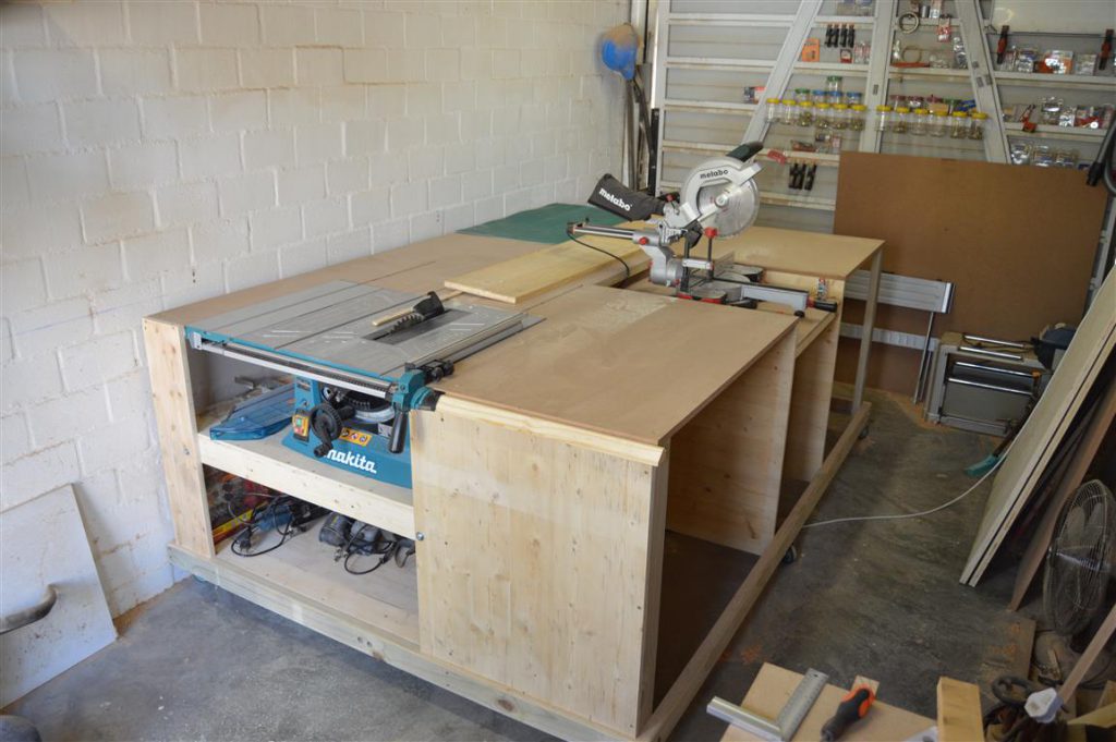 Workbench With Power Tool Storage ALLINONE Woodworking Workstation