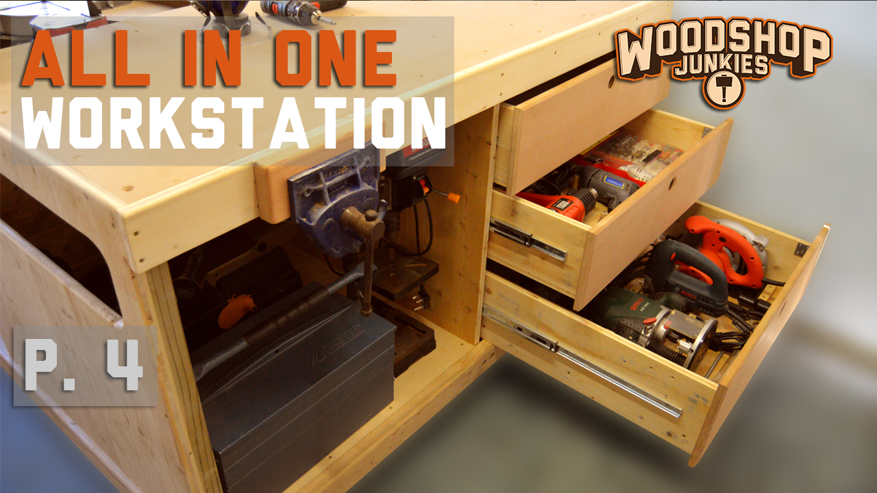 Workbench With Power Tool Storage ALL-IN-ONE Woodworking 