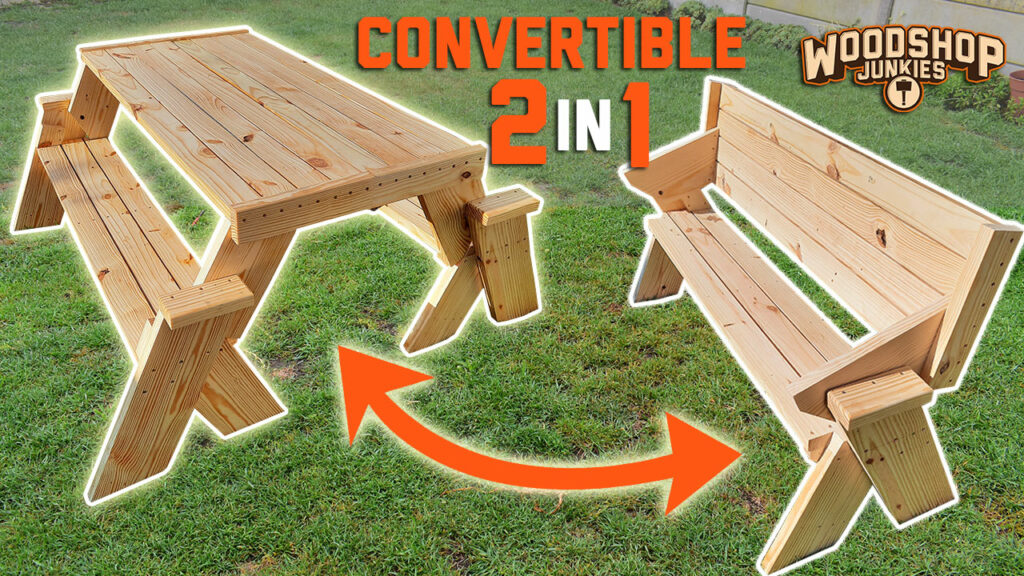 2In1 Garden Bench/Picnic Table Plans Woodwork Junkie